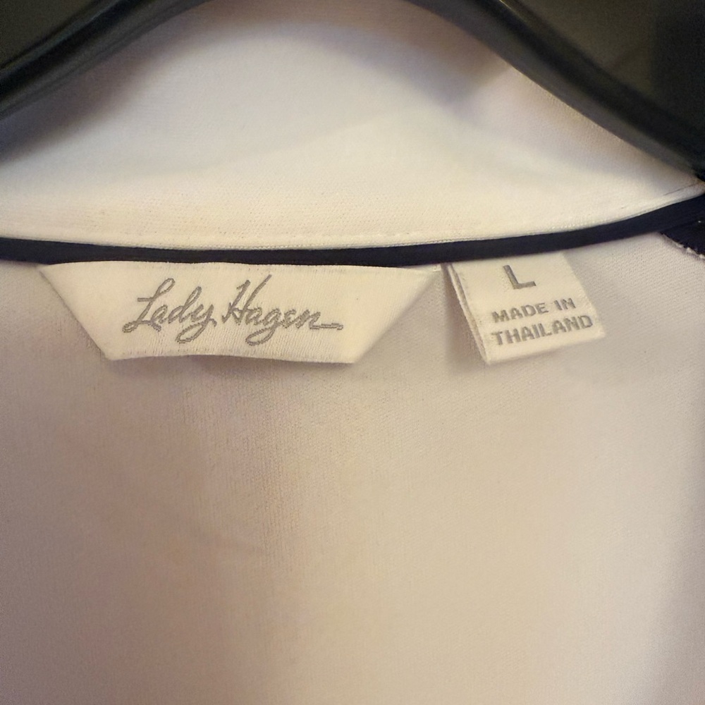 Lady Hagen White and Blue Women’s Polo Shirt - Picture 4 of 7
